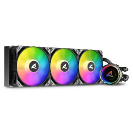 Sharkoon S90 RGB Caixa de computador, Processador Refrigerador líquido all-in-one 12 cm Preto 1 unidade(s)