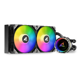Sharkoon S80 RGB Caixa de computador, Processador Refrigerador líquido all-in-one 12 cm Preto 1 unidade(s)