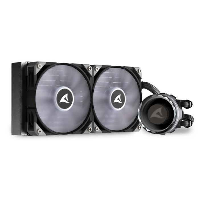 Sharkoon S80 RGB Caixa de computador, Processador Refrigerador líquido all-in-one 12 cm Preto 1 unidade(s)