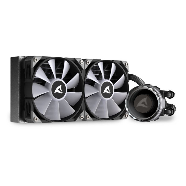 Sharkoon S80 RGB Caixa de computador, Processador Refrigerador líquido all-in-one 12 cm Preto 1 unidade(s)