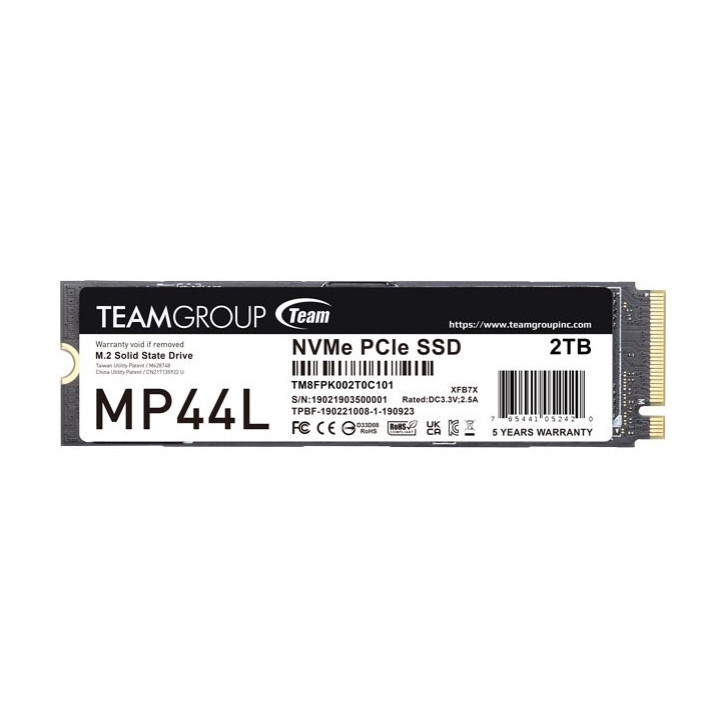 SSD M.2 PCIE 4.0 NVME TEAM GROUP 2TB MP44L-4800R/4400W-525/550K IOPS