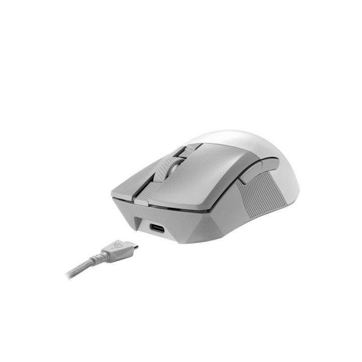 ASUS ROG Gladius III Wireless Aimpoint White rato Mão direita RF Wireless + Bluetooth + USB Type-A Ótico 36000 DPI
