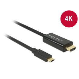 DeLOCK 85259 adaptador de cabo de vídeo 2 m USB Type-C HDMI Preto