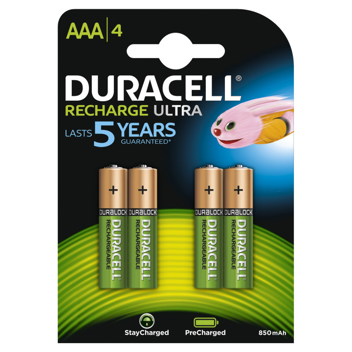 Duracell StayCharged AAA (4pcs) Bateria recarregável Hidreto metálico de níquel