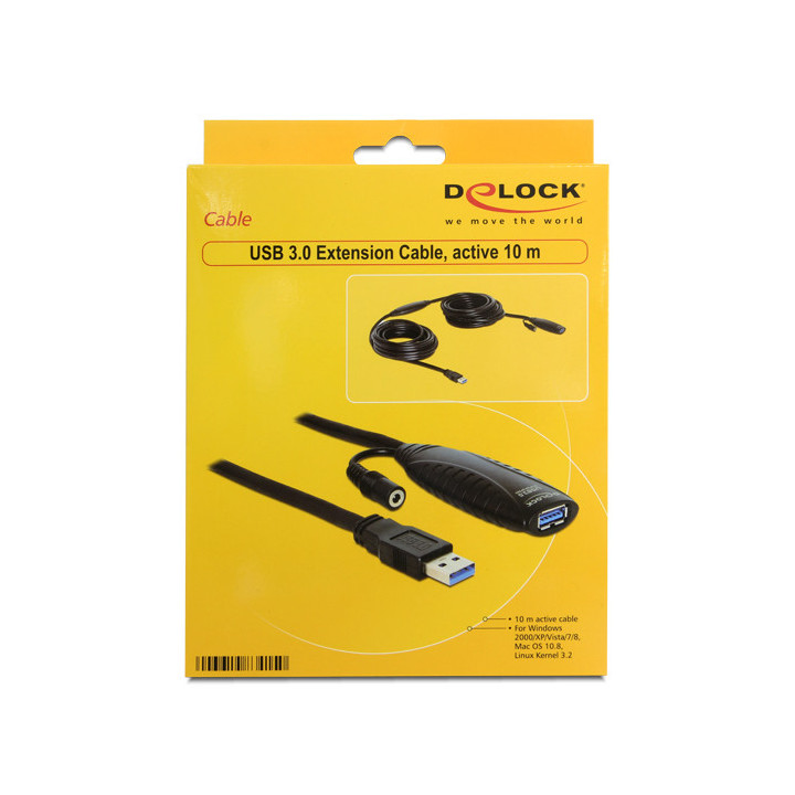 DeLOCK USB3.0-A - USB3.0-A, 10m cabo USB USB 3.2 Gen 1 (3.1 Gen 1) USB A Preto