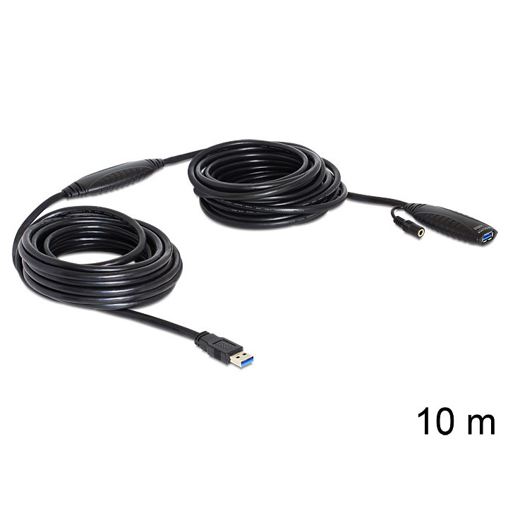 DeLOCK USB3.0-A - USB3.0-A, 10m cabo USB USB 3.2 Gen 1 (3.1 Gen 1) USB A Preto