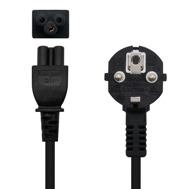 Nanocable 10.22.0302 cabo de energia Preto 1,5 m CEE7 7 Acoplador C5