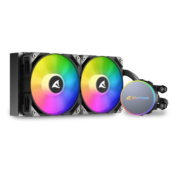 Sharkoon S70 rgb Caixa de computador, Processador Refrigerador líquido all-in-one 12 cm Preto 1 unidade(s)
