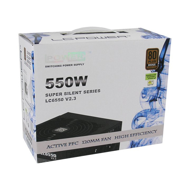 LC-Power LC6550 V2.3 fonte de alimentação 550 W 20+4 pin ATX ATX Preto