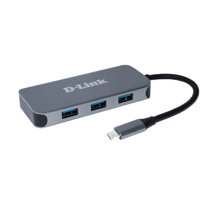 D-Link DUB-2335 base & duplicador de portas Com fios USB Type-C Cinzento