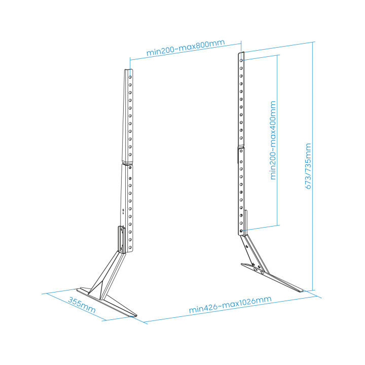 TooQ DB2375F-B suporte para TV 190,5 cm (75") Preto