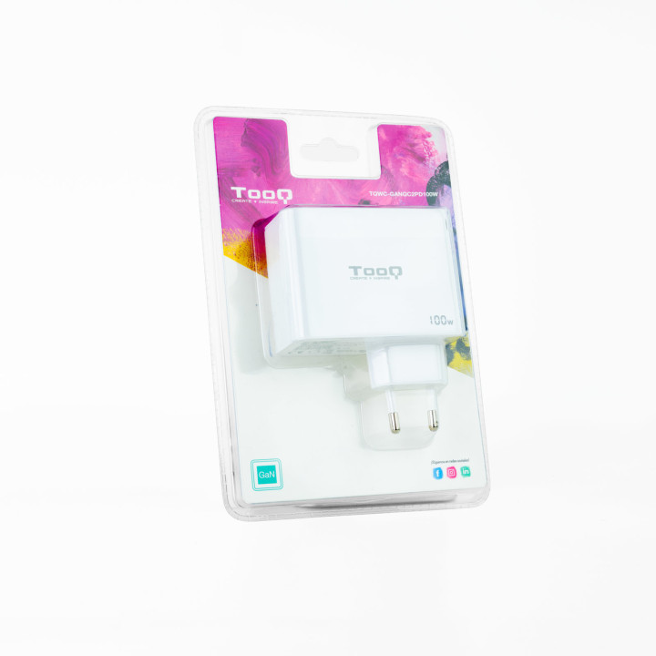 TooQ TQWC-GANQC2PD100W carregador de dispositivos móveis Branco Interior