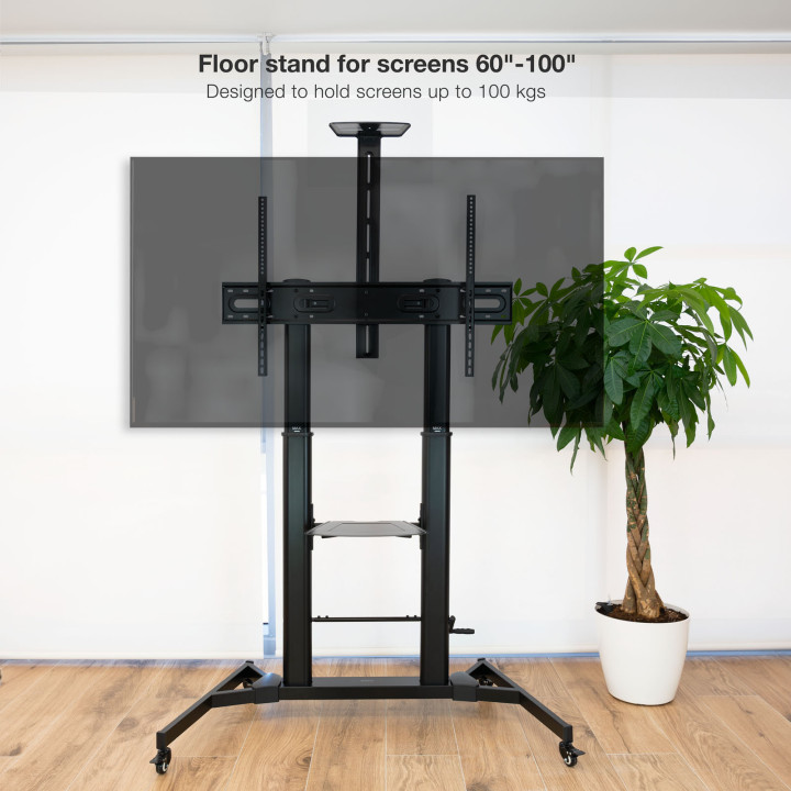 Suporte Móvel Tooq ZEUS 60" a 100" Máx. 100Kg Preto