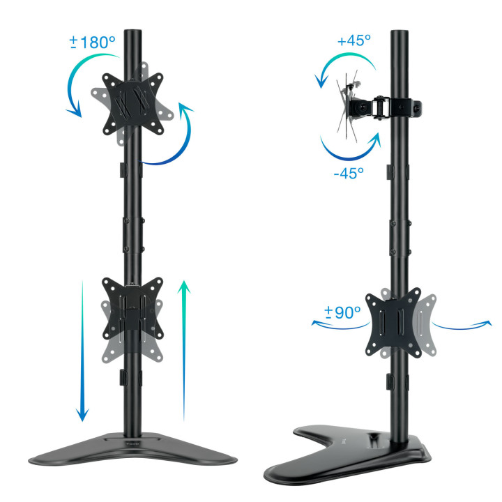 TooQ DB1703TNV-B montagem e suporte para monitores 81,3 cm (32") Preto Secretária