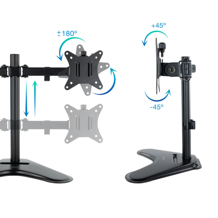 TooQ DB1702TN-B montagem e suporte para monitores 81,3 cm (32") Preto Secretária