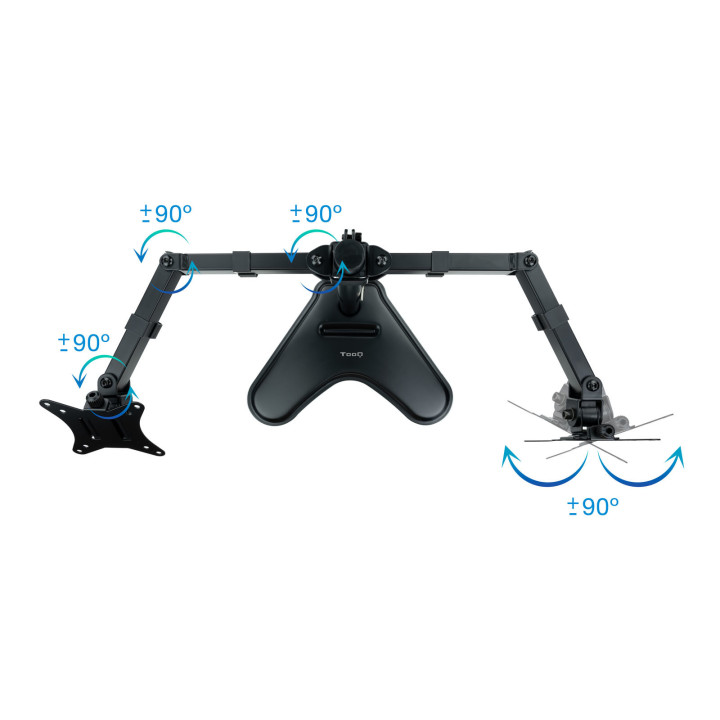 TooQ DB1702TN-B montagem e suporte para monitores 81,3 cm (32") Preto Secretária