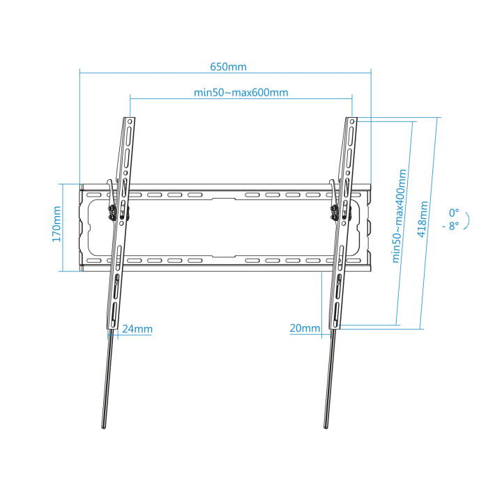 TooQ LP1081T-B suporte para TV 2,03 m (80") Preto