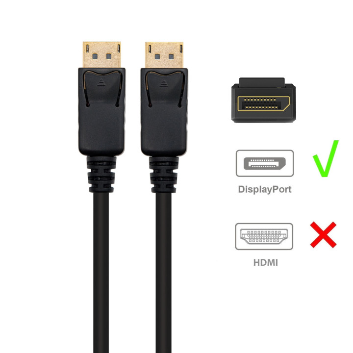 Ewent EC1411 cabo DisplayPort 2 m Preto