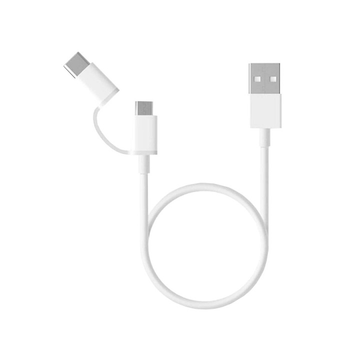 Xiaomi Mi 2-in-1 USB Cable Micro USB to Type C 30cm cabo USB 0,3 m USB 2.0 USB A Micro-USB B Branco