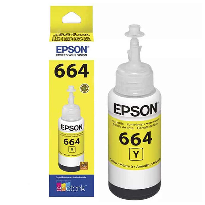 Recarga de Tinta Original Epson T6644 Ecotank Amarelo
