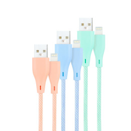 Nanocable 10.10.0401-CO1 cabo Lightning 1 m Azul, Verde, Rosa