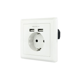 Nanocable 10.35.0010 tomada CEE 7 3 + USB Branco