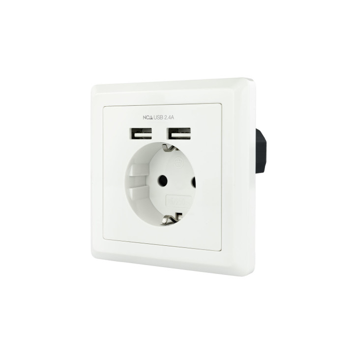 Nanocable 10.35.0010 tomada CEE 7 3 + USB Branco