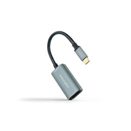 Nanocable 10.16.4104-G adaptador de cabo de vídeo 0,15 m USB Type-C DisplayPort Cinzento