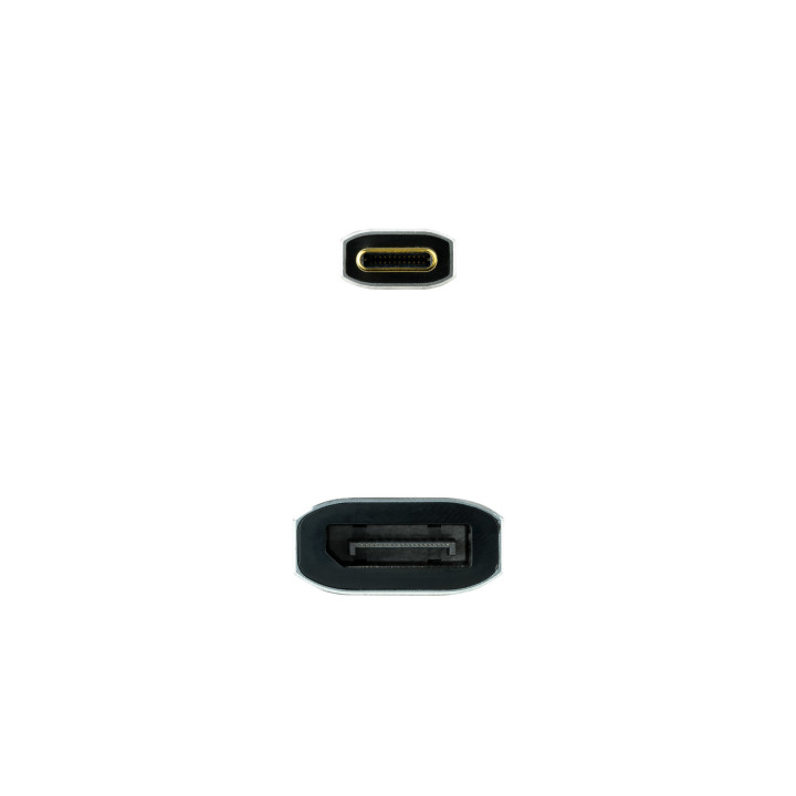 Nanocable 10.16.4104-G adaptador de cabo de vídeo 0,15 m USB Type-C DisplayPort Cinzento