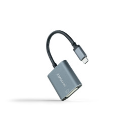 Nanocable 10.16.4103-G adaptador de cabo de vídeo 0,15 m USB Type-C DVI-D Cinzento