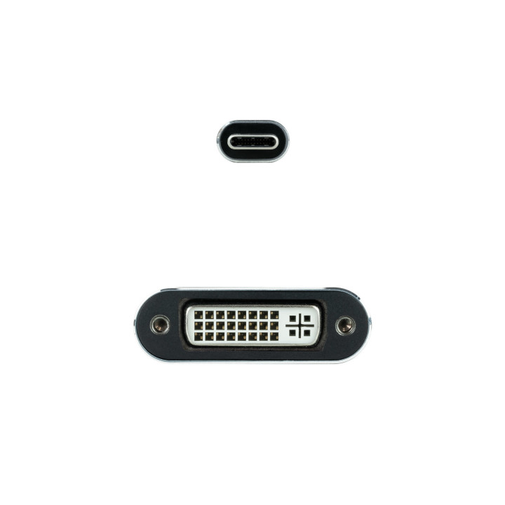 Nanocable 10.16.4103-G adaptador de cabo de vídeo 0,15 m USB Type-C DVI-D Cinzento