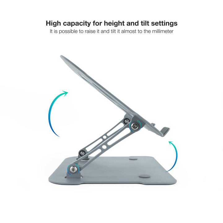 TooQ TQLRS0012-AL-G Suporte para Computadores Portáteis Suporte para portáteis e tablets Cinzento 43,9 cm (17.3")