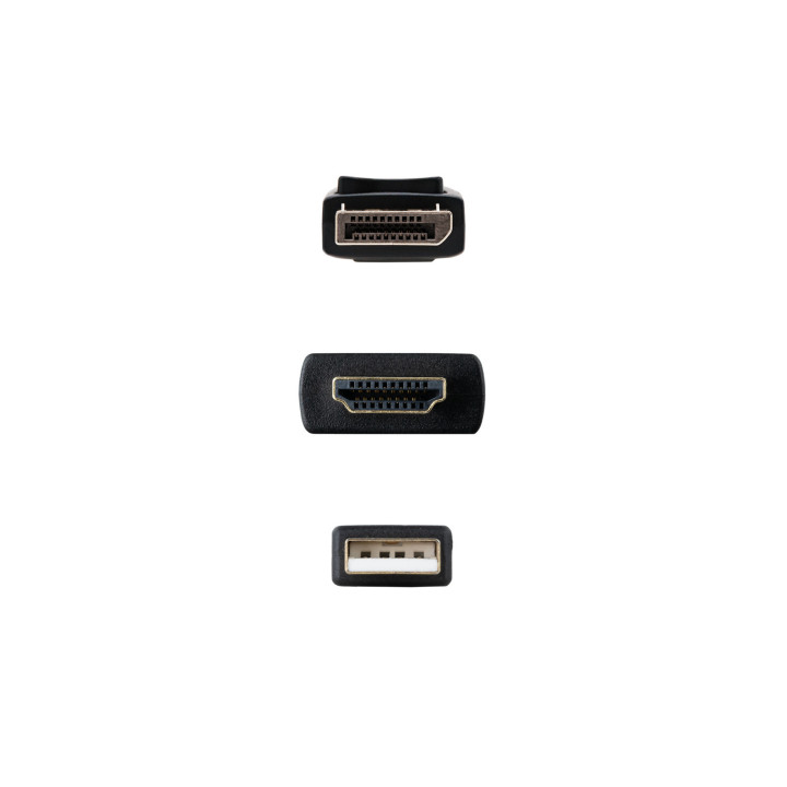 Nanocable 10.15.4352 adaptador de cabo de vídeo 1,8 m HDMI + USB Type-A DisplayPort Preto