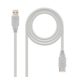 Nanocable 10.01.0202 cabo USB 1 m USB 2.0 USB A Bege
