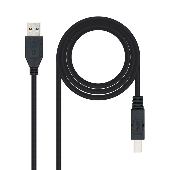 Nanocable 10.01.0802-BK cabo USB 2 m USB 3.2 Gen 1 (3.1 Gen 1) USB A USB B Preto