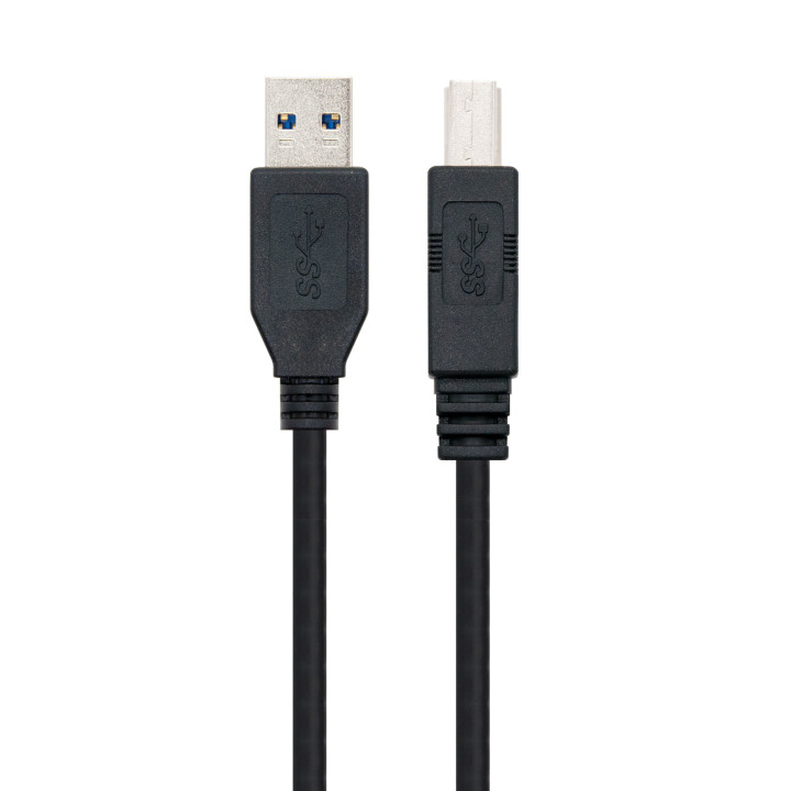 Nanocable 10.01.0802-BK cabo USB 2 m USB 3.2 Gen 1 (3.1 Gen 1) USB A USB B Preto