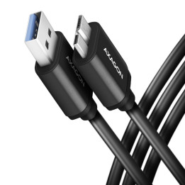 Axagon BUMM3-AM10AB cabo USB 1 m USB 3.2 Gen 1 (3.1 Gen 1) Micro-USB B USB A Preto