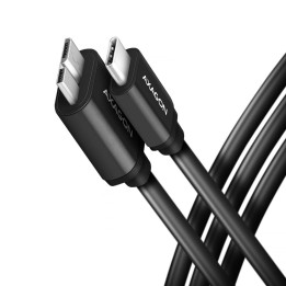 Axagon BUMM3-CM10AB cabo USB 1 m USB 3.2 Gen 1 (3.1 Gen 1) Micro-USB B USB C Preto