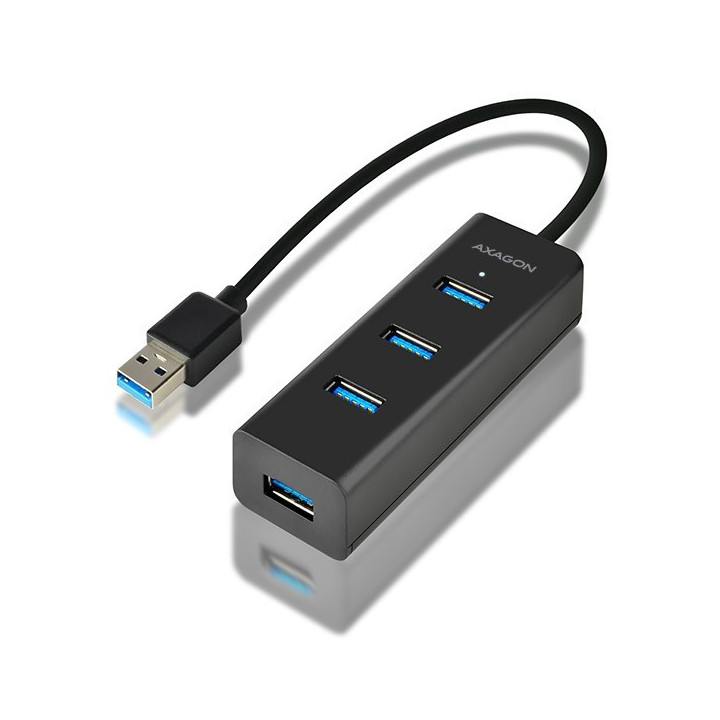 Axagon HUE-S2B hub de interface USB 3.2 Gen 1 (3.1 Gen 1) Type-A 5000 Mbit s Preto
