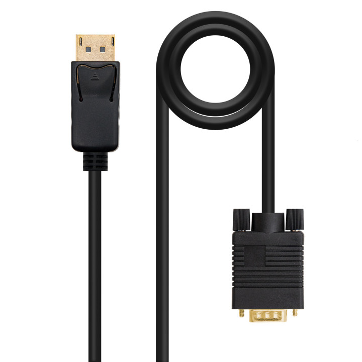 Nanocable 10.15.4401 adaptador de cabo de vídeo 1 m DisplayPort VGA (D-Sub) Preto