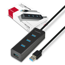 Axagon HUE-S2BL hub de interface USB 3.2 Gen 1 (3.1 Gen 1) Type-A 5000 Mbit s Preto