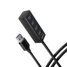 Axagon HUE-M1AL hub de interface USB 3.2 Gen 1 (3.1 Gen 1) Type-A 5000 Mbit s Preto