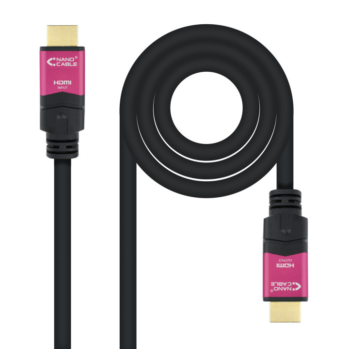 Nanocable 10.15.3715 cabo HDMI 15 m HDMI Type A (Standard) Preto, Rosa
