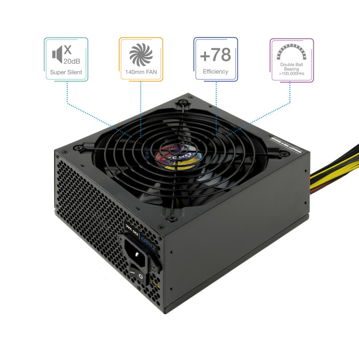 TooQ TQAPOLO-700SP fonte de alimentação 700 W 20+4 pin ATX ATX Preto