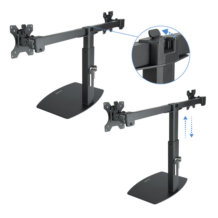 TooQ DB1727TN-B montagem e suporte para monitores 68,6 cm (27") Preto Secretária