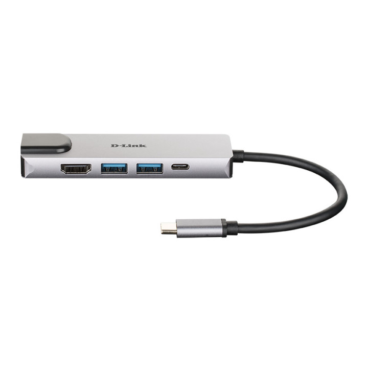 D-Link DUB-M520 base & duplicador de portas Com fios Thunderbolt 3 Alumínio, Preto
