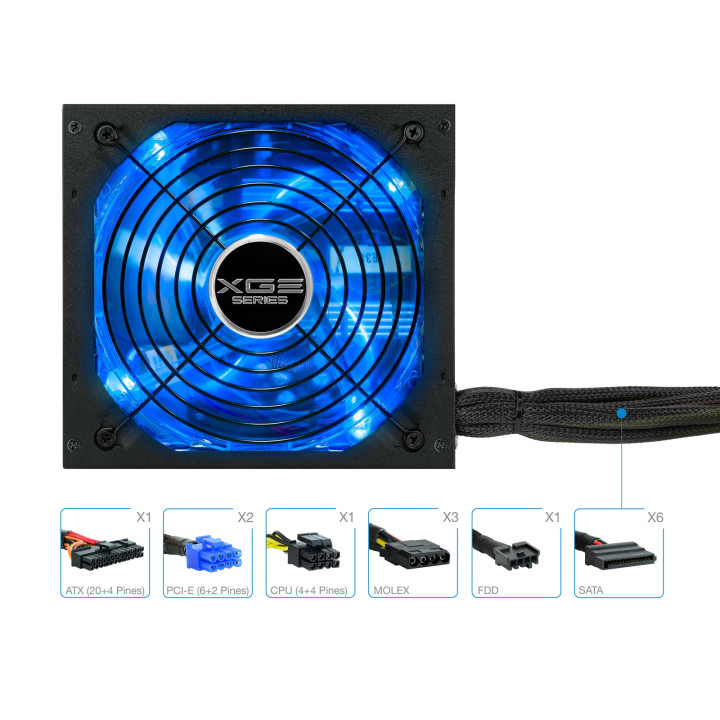 TooQ TQXGEII-800SAP fonte de alimentação 800 W 20+4 pin ATX ATX Preto