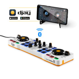 Hercules DJControl Control MIX Bluetooth Pour Smartphone et tablettes ( Andoid e 2 canais Preto, Branco, Amarelo
