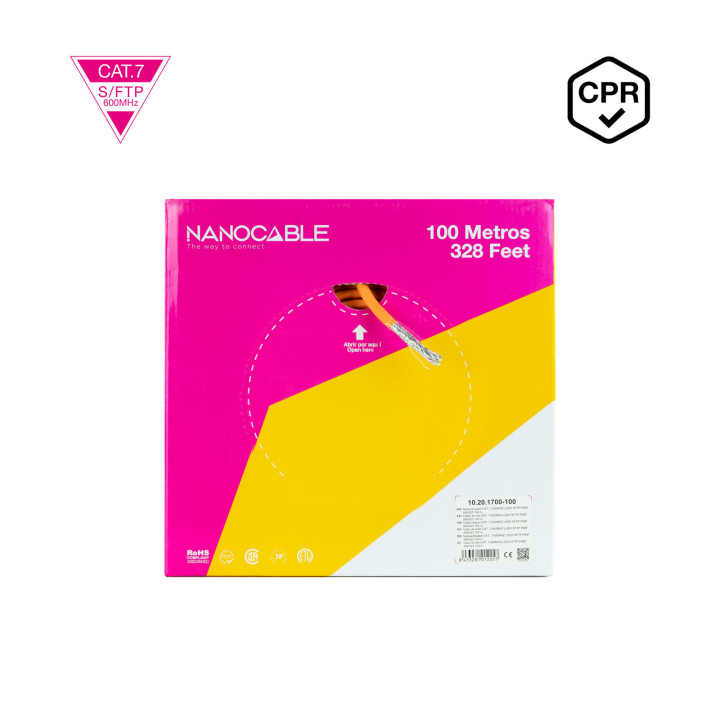 Nanocable 10.20.1700-100 cabo de rede Laranja 100 m Cat7 SF UTP (S-FTP)