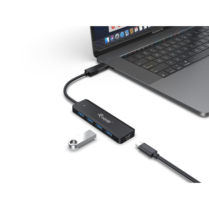 Equip 128959 hub de interface USB 3.2 Gen 1 (3.1 Gen 1) Type-A 5000 Mbit s Preto